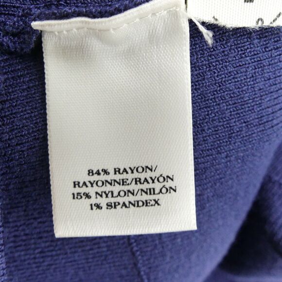 Ann Taylor Fit & Flare Sweater Dress Size M Navy Blue Office Minimalist Capsule - Picture 6 of 6